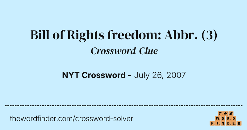 Bill of Rights freedom: Abbr. crossword clue image