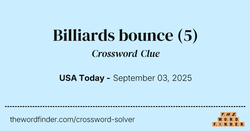 Billiards bounce crossword clue image