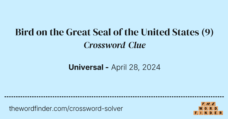 Bird on the Great Seal of the United States crossword clue image