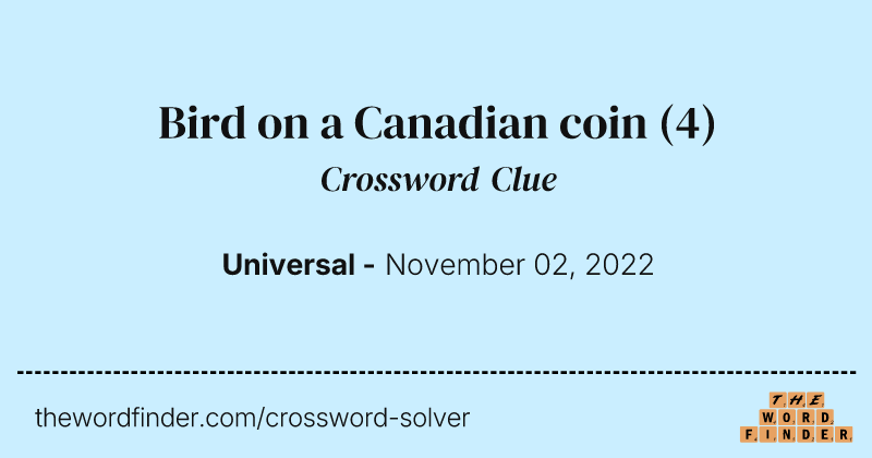 Bird on a Canadian coin crossword clue image