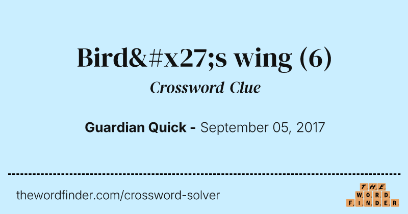 Bird's wing crossword clue image