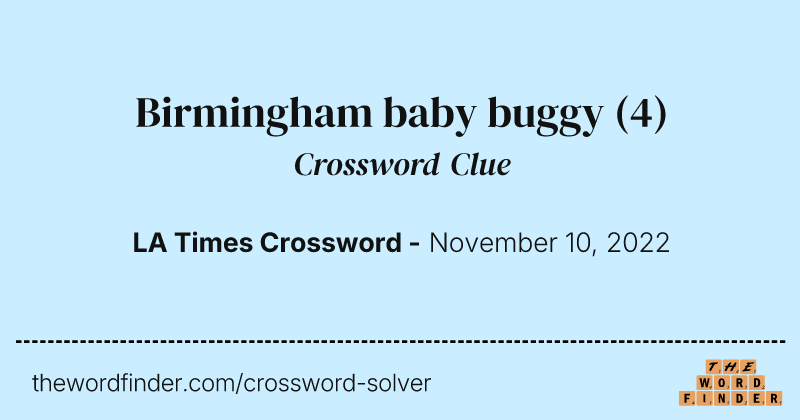 Birmingham baby buggy crossword clue image
