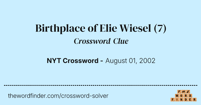 Birthplace of Elie Wiesel crossword clue image