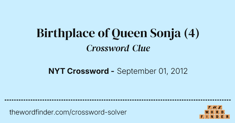 Birthplace of Queen Sonja crossword clue image