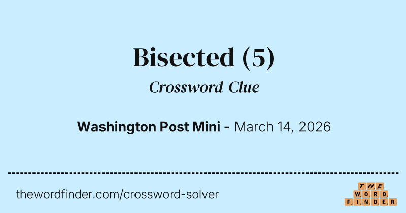 Bisected crossword clue image