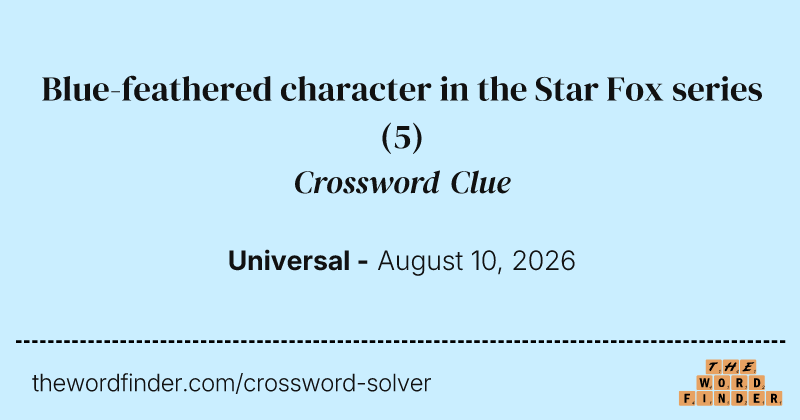 Blue-feathered character in the Star Fox series crossword clue image