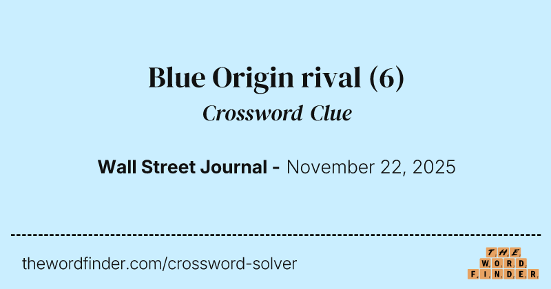 Blue Origin rival crossword clue image