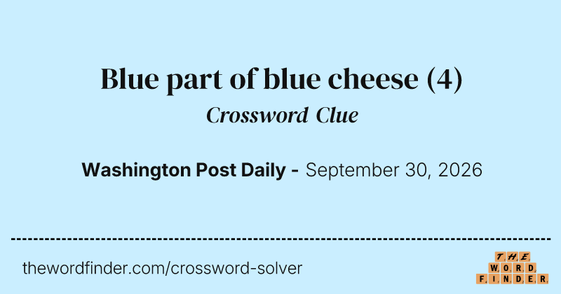Blue part of blue cheese crossword clue image