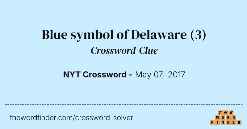 Blue symbol of Delaware crossword clue image