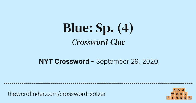 Blue: Sp. crossword clue image