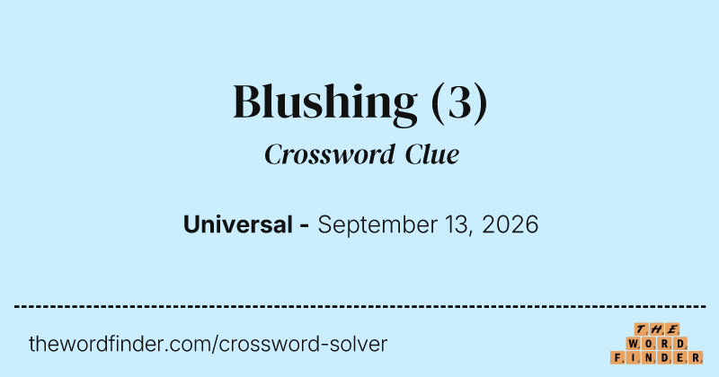 Blushing crossword clue image
