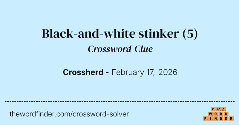 Black-and-white stinker crossword clue image