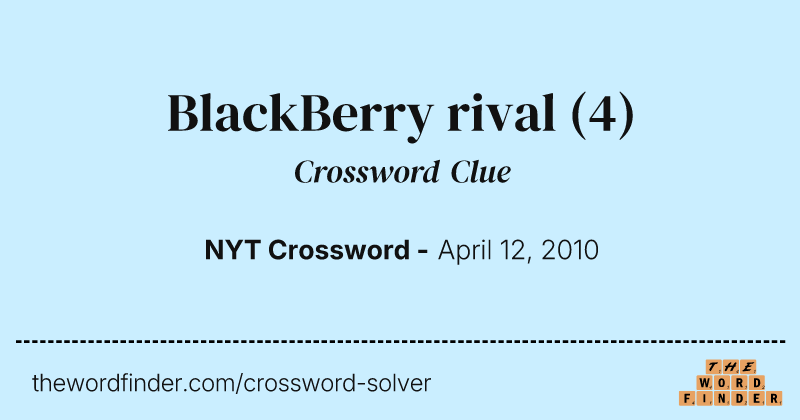 BlackBerry rival crossword clue image