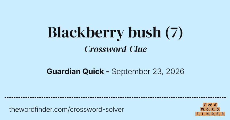 Blackberry bush crossword clue image