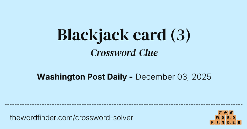Blackjack card crossword clue image
