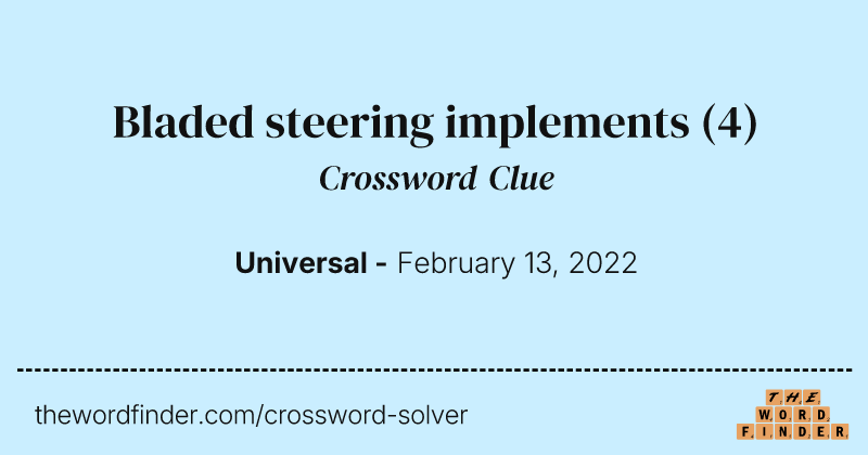 Bladed steering implements crossword clue image