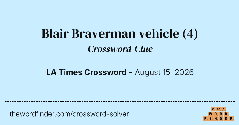 Blair Braverman vehicle crossword clue image