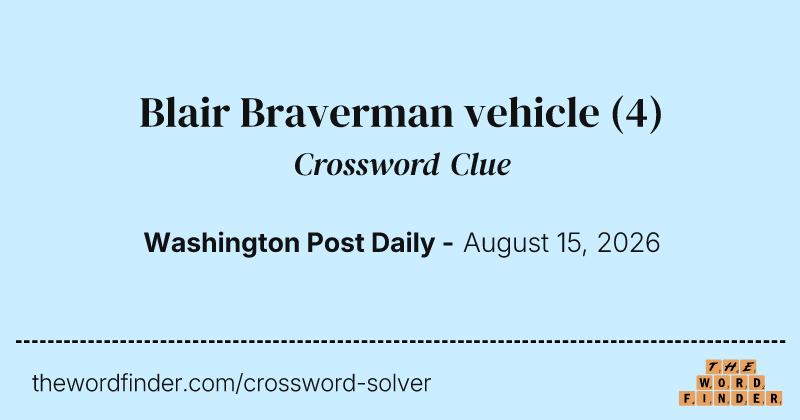 Blair Braverman vehicle crossword clue image