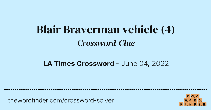 Blair Braverman vehicle crossword clue image