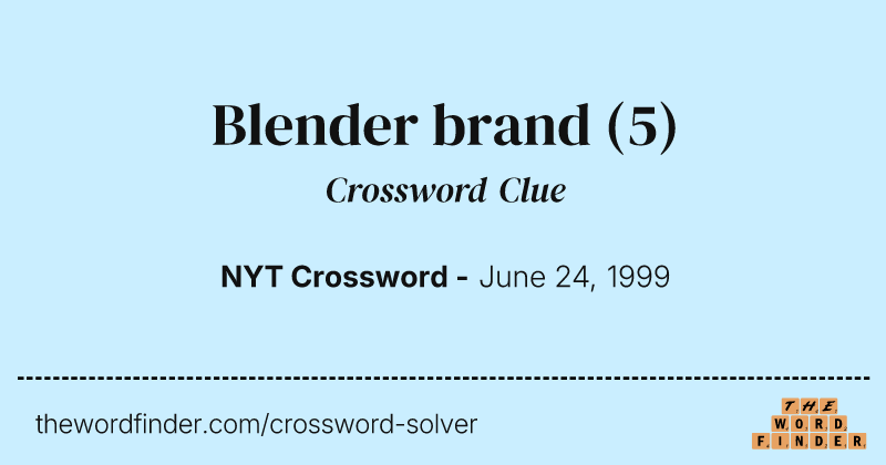 Blender brand crossword clue image