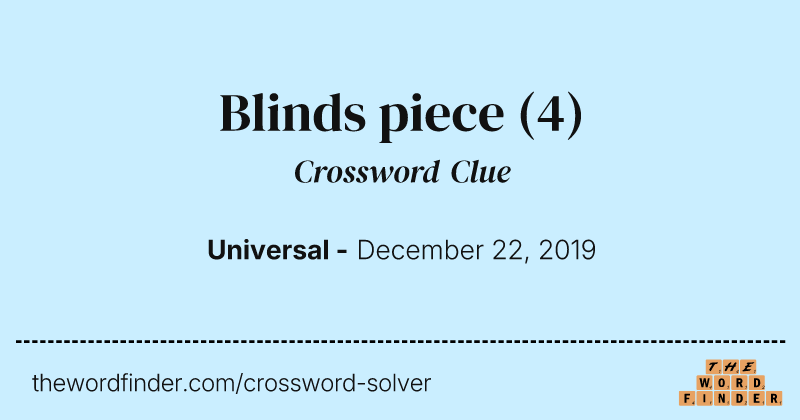 Blinds piece crossword clue image