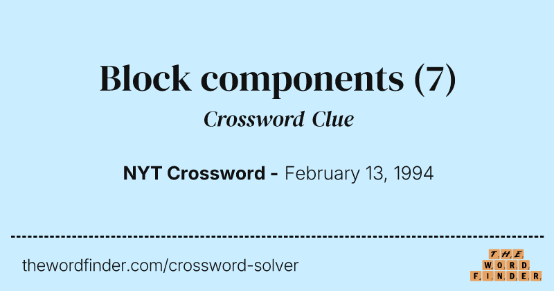 Block components crossword clue image