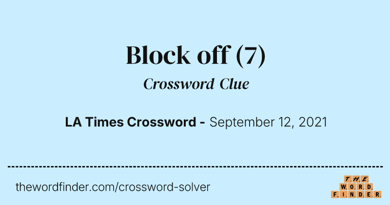 Block off crossword clue image
