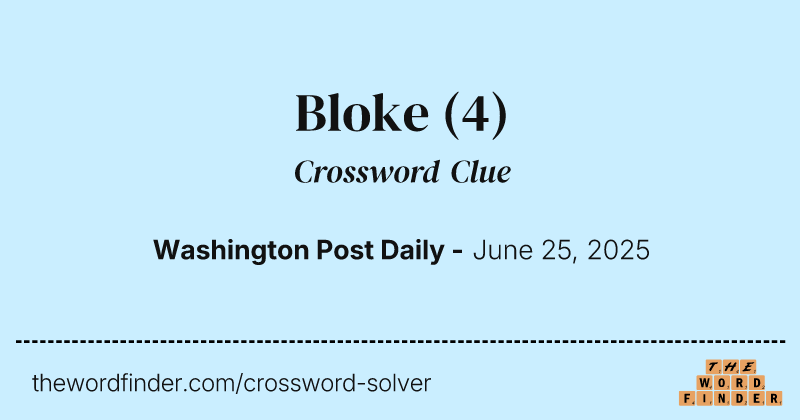 Bloke crossword clue image