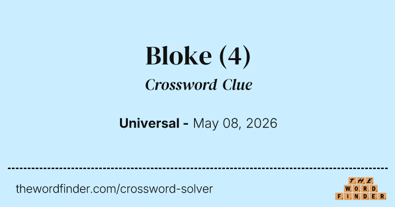 Bloke crossword clue image