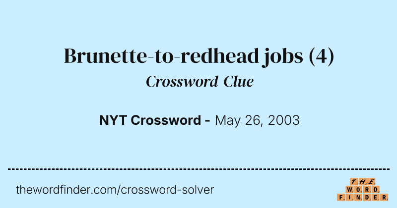 Brunette-to-redhead jobs crossword clue image