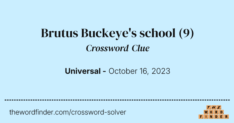 Brutus Buckeye's school crossword clue image