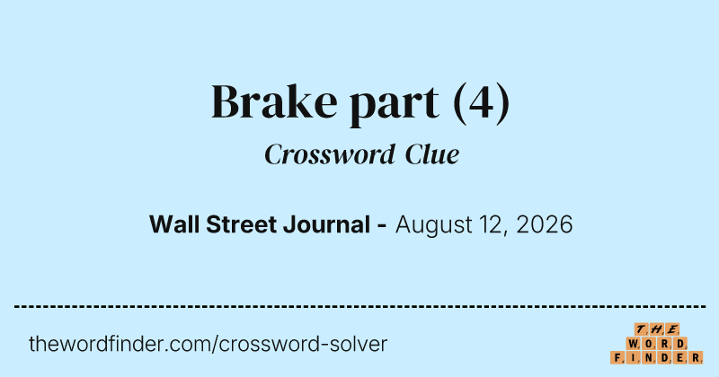 Brake part crossword clue image