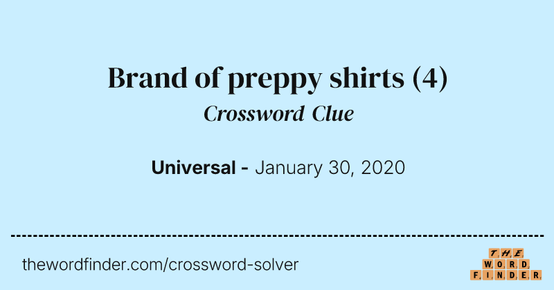 Brand of preppy shirts crossword clue image