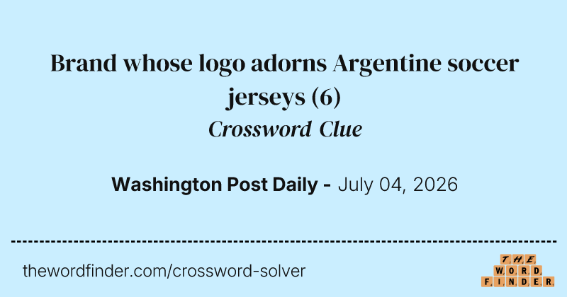 Brand whose logo adorns Argentine soccer jerseys crossword clue image