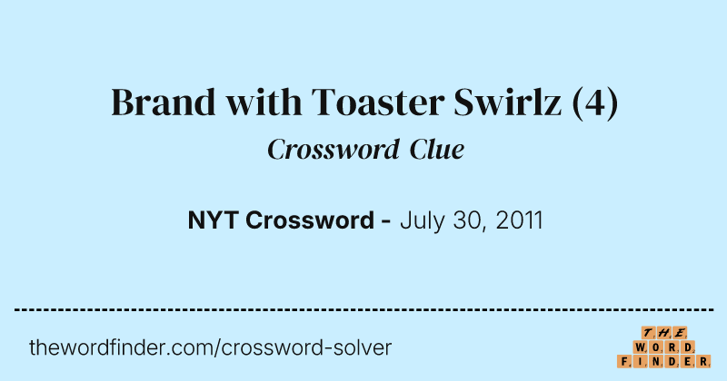 Brand with Toaster Swirlz crossword clue image