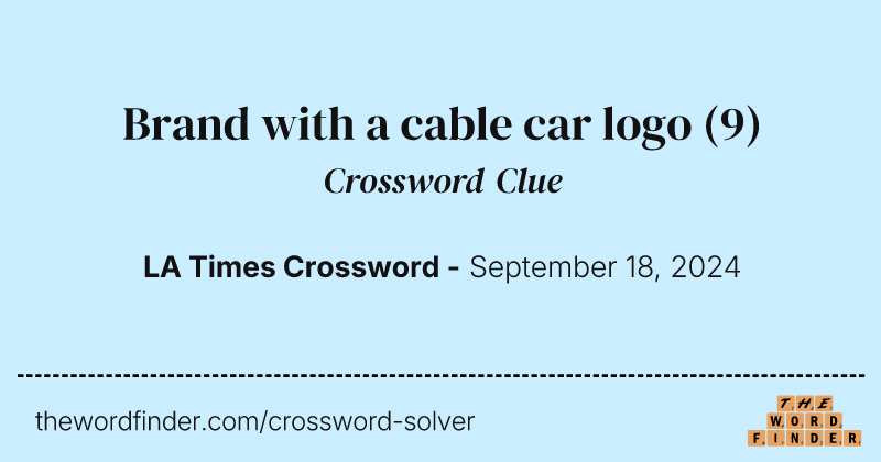 Brand with a cable car logo crossword clue image