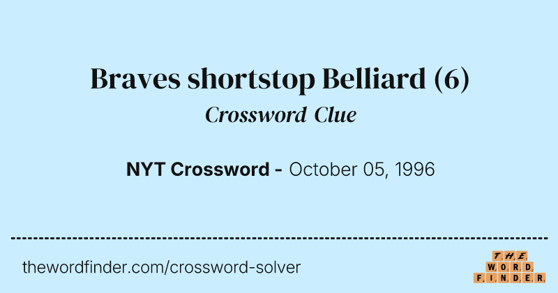 Braves shortstop Belliard crossword clue image