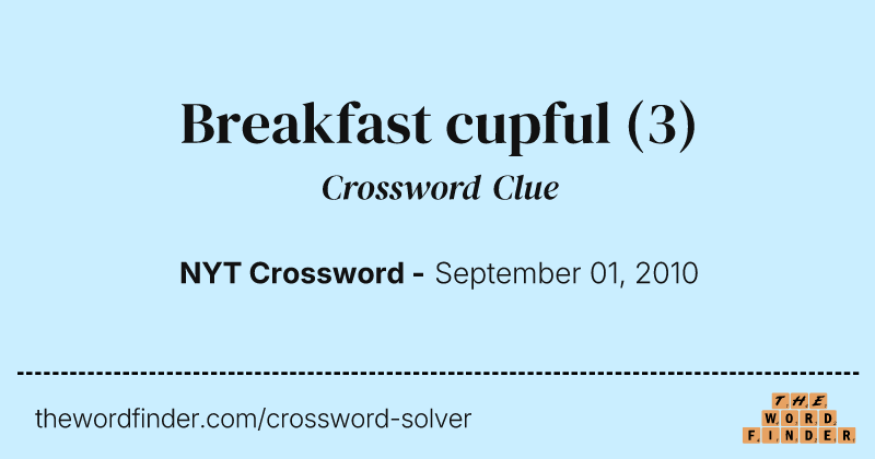 Breakfast cupful crossword clue image
