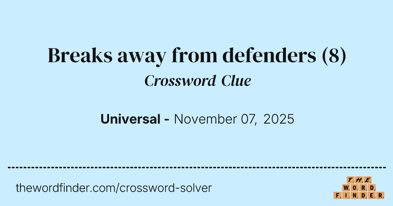 Breaks away from defenders crossword clue image