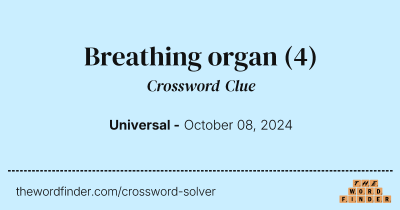 Breathing organ crossword clue image