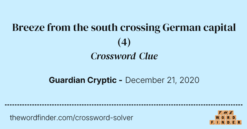 Breeze from the south crossing German capital crossword clue image