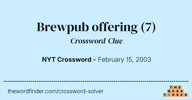 Brewpub offering crossword clue image