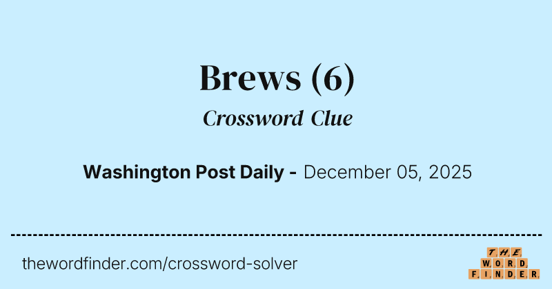 Brews crossword clue image