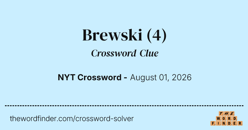 Brewski crossword clue image
