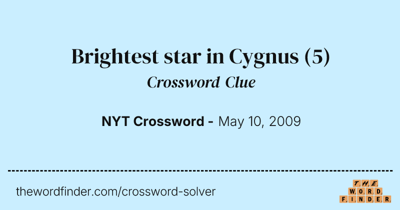 Brightest star in Cygnus crossword clue image