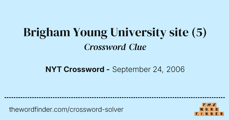 Brigham Young University site crossword clue image
