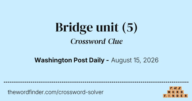 Bridge unit crossword clue image