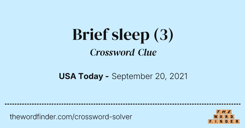 Brief sleep crossword clue image