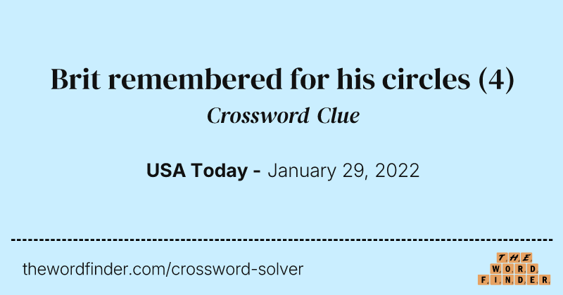 Brit remembered for his circles crossword clue image
