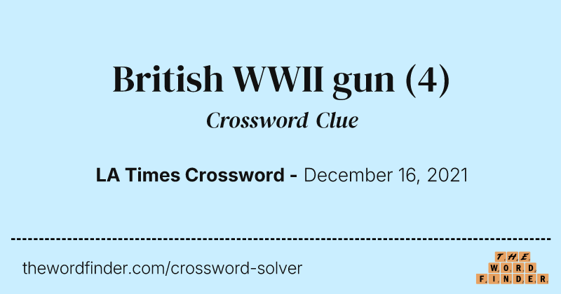 British WWII gun crossword clue image